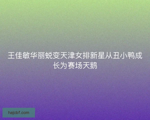 王佳敏华丽蜕变天津女排新星从丑小鸭成长为赛场天鹅